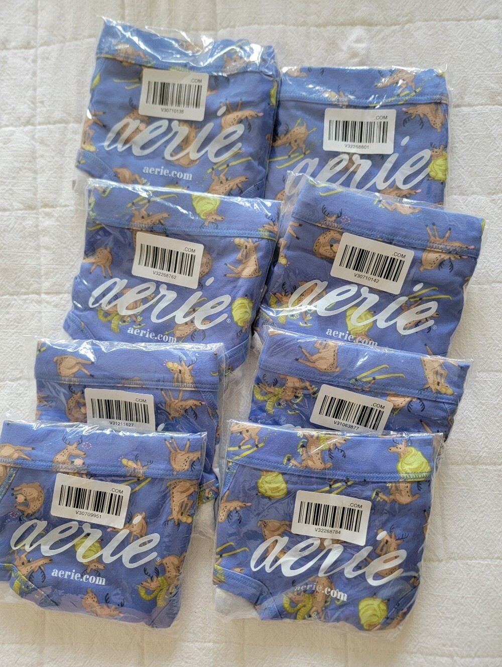 NWT Bundle of 8 Aerie Cotton Holiday Boybrief Underwear Classic Blue Size XL